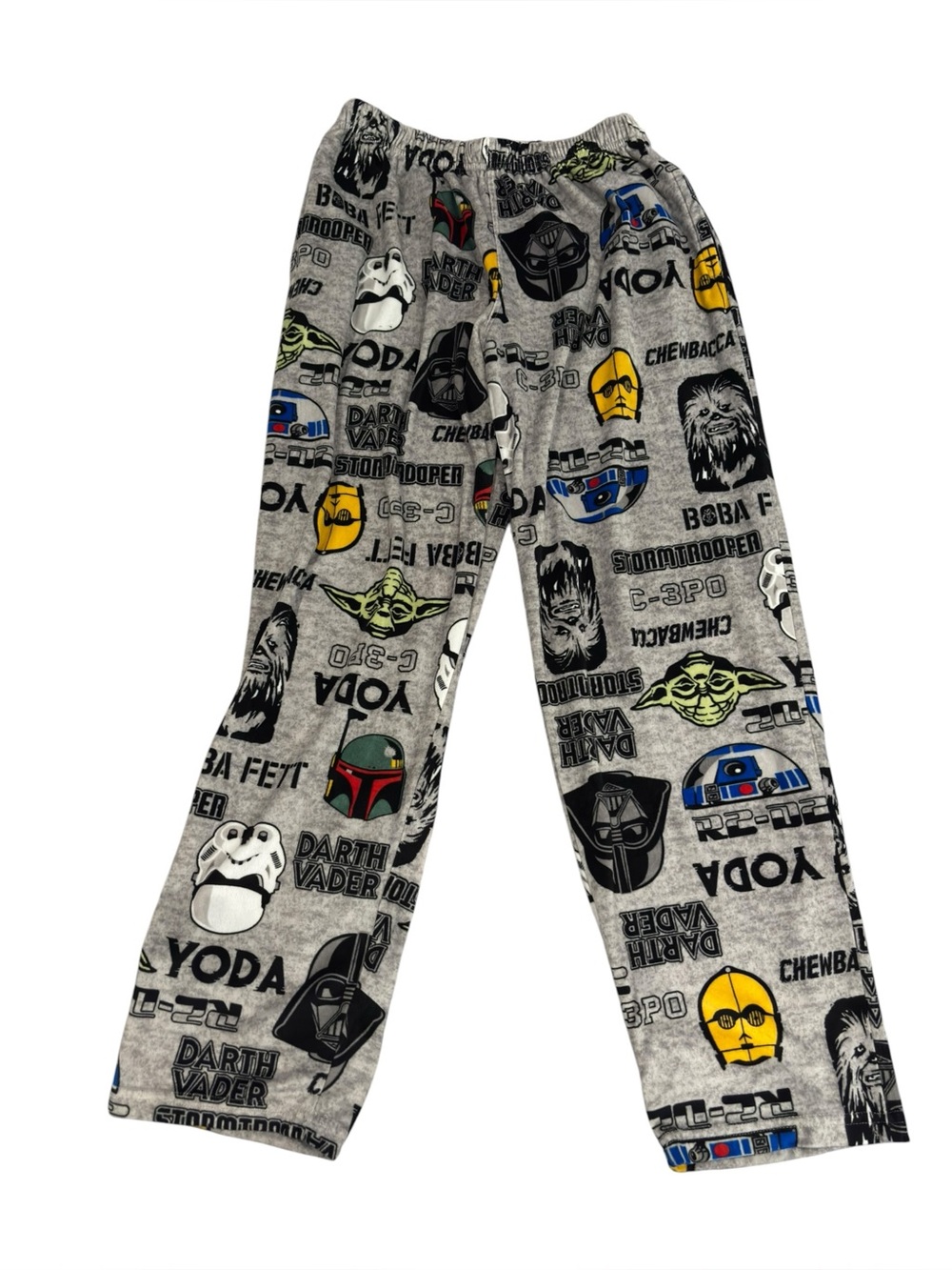 Star Wars Pajama Pants Medium Gray Fleece Lounge Sleep Pants Yoda Darth Vader